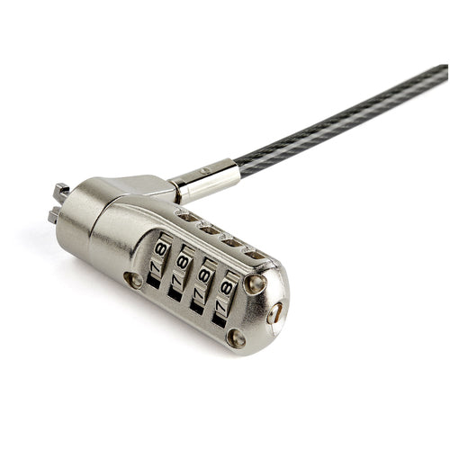 StarTech.com 6.5' (2m) Laptop Cable Lock - Nano Slot Compatible 4 Digit Combination Security Cable Lock - Serialized Anti-Theft Vinyl Coated Steel Cable Lock for Nano Slot Computer/Device StarTech.com 6.5' (2m) Laptop Cable Lock - Nano Slot Compatible 4 Digit Combination Security Cable Lock - Serialized Anti-Theft Vinyl Coated Steel Cable Lock for Nano Slot Computer/Device